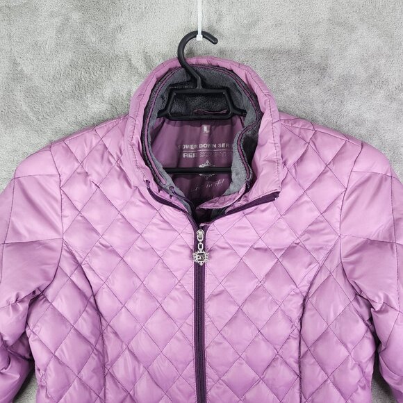Womens Purple Ombre Free Country Quilted Down Jacket Full Zip Long Sleeve L - Picture 4 of 11